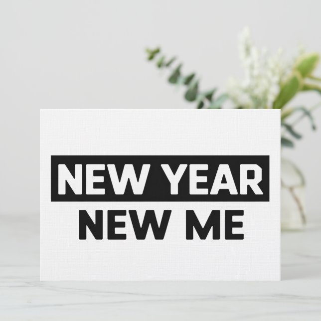 Invitación New Year New Me Inspirational Motivational Quote (Anverso de pie)