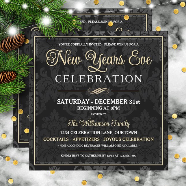 Invitación New Years Eve Cocktail Party (Subido por el creador)