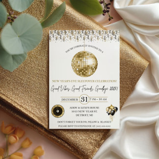 Invitación New Year's Eve, Kid's New Year's Eve Sleepover