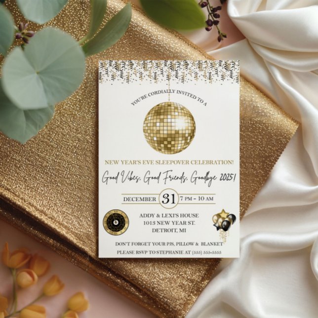 Invitación New Year's Eve, Kid's New Year's Eve Sleepover (Subido por el creador)