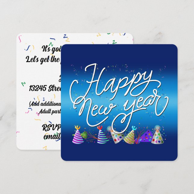 Invitación New Years Eve Party (Anverso / Reverso)