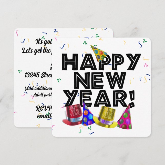 Invitación New Years Eve Party (Anverso / Reverso)