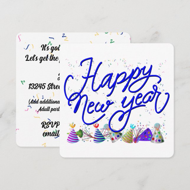 Invitación New Years Eve Party (Anverso / Reverso)