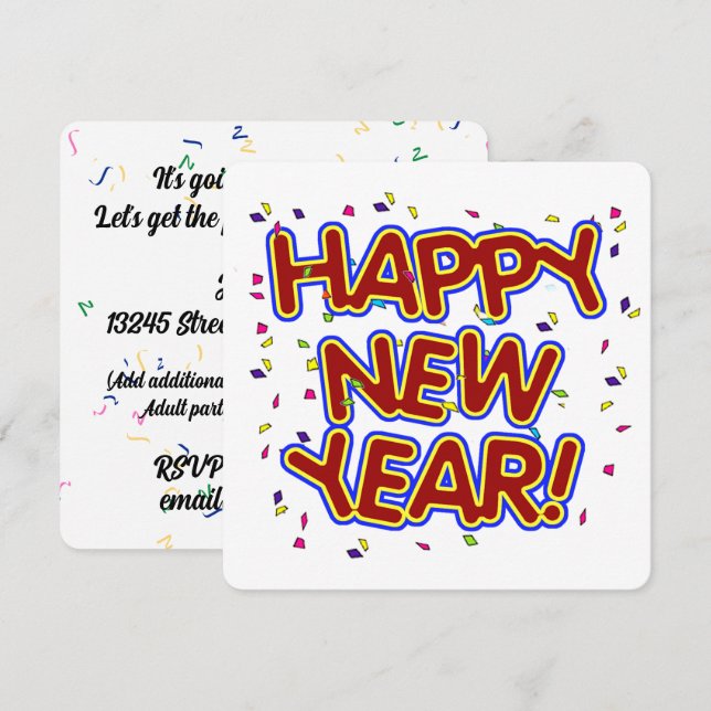 Invitación New Years Eve Party (Anverso / Reverso)