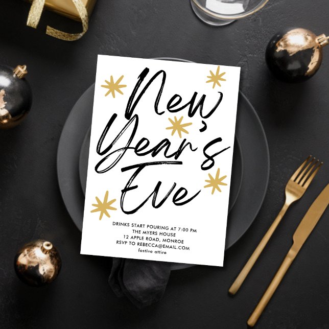 Invitación New Year's Eve Party Handwritten (Subido por el creador)