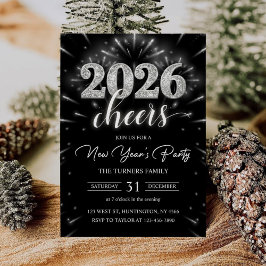 Invitación New Year's Party 2026 Silver Modern