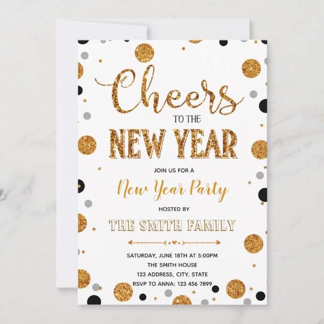 Invitación New years party invitation (Anverso)
