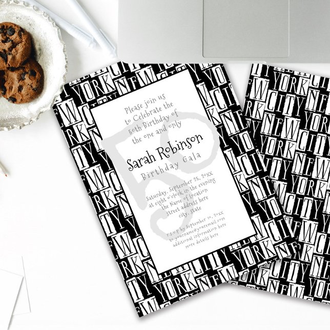 Invitación New York City 50th Birthday Party Manhattan Style (Subido por el creador)