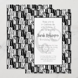 Invitación New York City 60th Birthday Party Manhattan Style