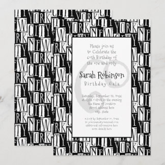 Invitación New York City 60th Birthday Party Manhattan Style