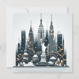 Invitación New York Holiday Elegance - Navidades Personalizab
