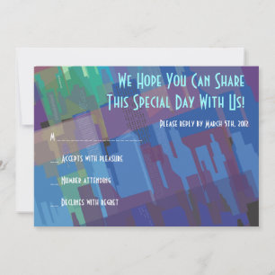Invitación New York Lady Liberty Bar Bat Mitzvah Reply Card