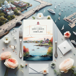 Invitación Newport, Rhode Island Destination Wedding
