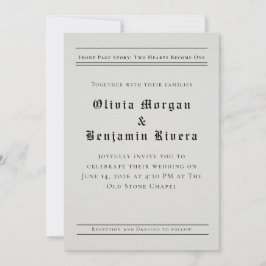Invitación Newspaper-Style Wedding Invitation