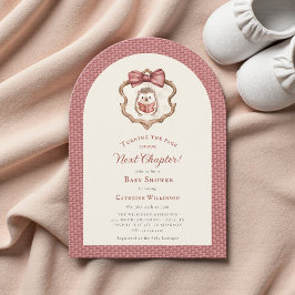 Invitación Next Chapter Watercolor Hedgehog Reading Book