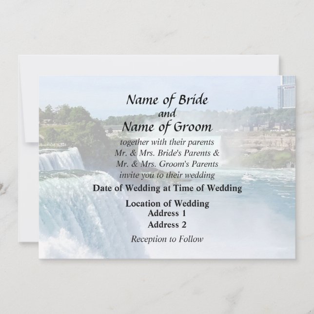 Invitación Niagara Falls NY - Vista desde el lado estadounide (Anverso)