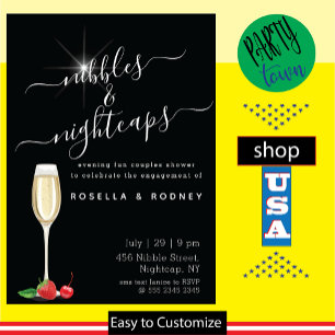 Invitación Nibbles y naipes 🌙 Ducha para parejas