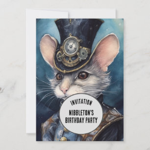 Invitación Nibbleton Steampunk Animal Custom name