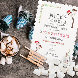 Invitación Nice S'mores Marshmallows Kids Xmas Birthday Party