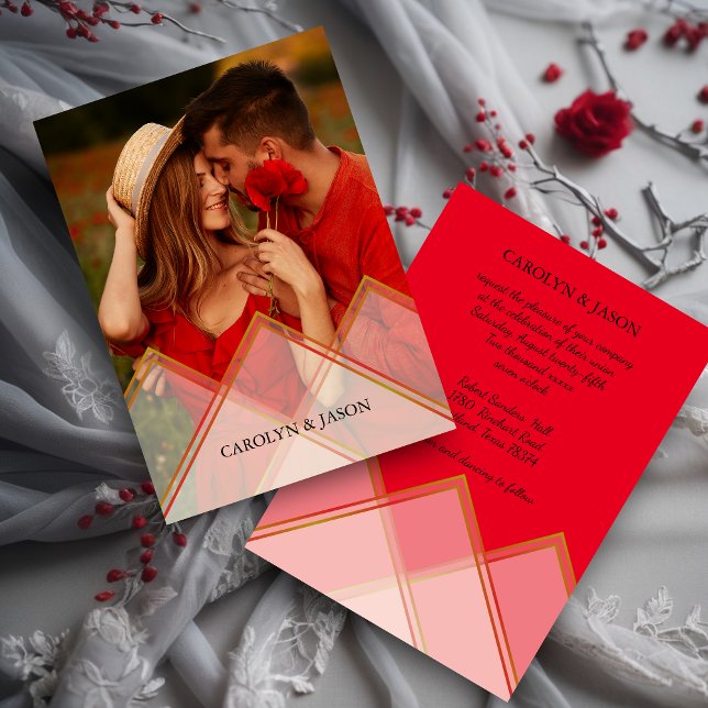 Invitación Nice Transparency Effect Romantic Couple Photo (Nice Transparency Effect Romantic Couple Photo Wedding Invitation Card.)