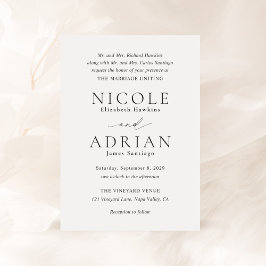 Invitación Nicole White Elegant Wedding