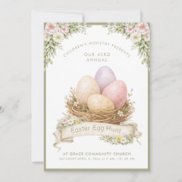 Invitación Nido de Huevos de Pascua | Caza de Huevos de Pascu