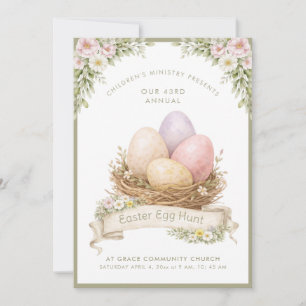 Invitación Nido de Huevos de Pascua   Caza de Huevos de Pascu