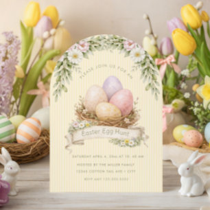 Invitación Nido de Huevos de Pascua   Caza de Huevos de Pascu