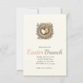 Invitación Nido de Pascua Dibujado a Mano