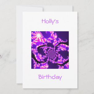 Invitación Niebla morada de cumpleaños en blanco