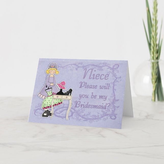 Invitación Niece Bridesmaid - ¿Serás Mi Novia? (Anverso)