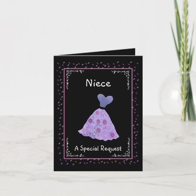 Invitación NIECE Junior Bridesmaid Purple Dress Ver 002 (Anverso)