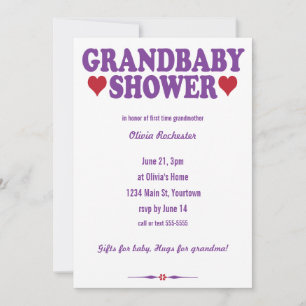 Invitación Nieto Ducha roja y púrpura