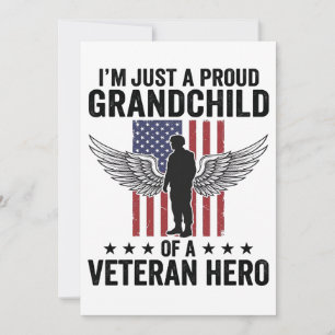 Invitación Nieto Orgulloso de un Veterano Diseño Patriótico H