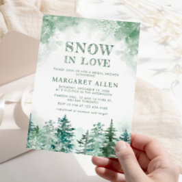 Invitación Nieve al amor: ducha de novia con copos de nieve