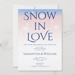 Invitación Nieve Al Amor Parejas Conjuntas Ducha De Novias Fi