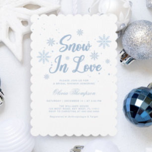Invitación Nieve azul en amor Ducha de Novias de Invierno