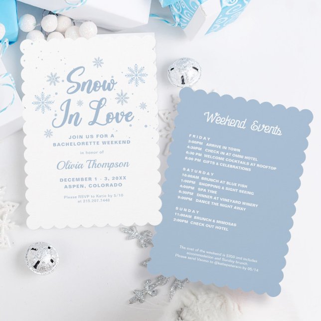 Invitación Nieve azul en amor Fiesta de Bachelorette de Invie (Subido por el creador)