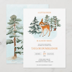 Invitación Nieve Baby Shower de pequeños Navidades de inviern