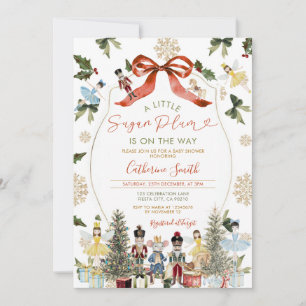 Invitación Nieve Baby Shower del ballet de pepino negro rojo