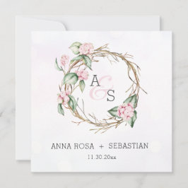 Invitación *~* Nieve Berry Boho RSVP AR AR12 Boda de Invierno