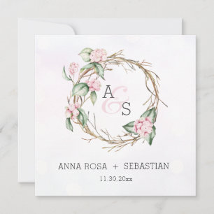 Invitación *~* Nieve Berry Boho RSVP AR AR12 Boda de Invierno