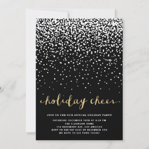 Invitación Nieve blanca   Faux Purpurina Holiday Party Invita