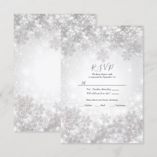 Invitación Nieve Blanca Paisaje Invernal de Ensueño Boda RSVP