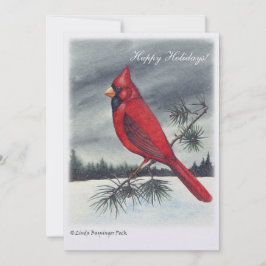 Invitación Nieve cardinal roja del pájaro