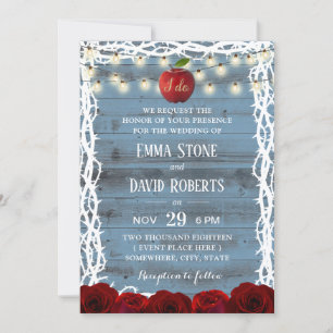 Invitación Nieve de hadas rusas, Boda azul polvo blanco