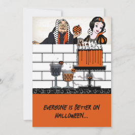 Invitación Nieve de Halloween Manzana venenosa blanca
