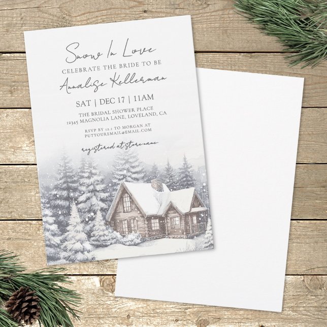 Invitación Nieve de Invierno: Desayuno de Novia (Winter Snow Bridal Shower Invitation)