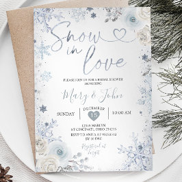 Invitación Nieve de invierno en amor Ducha de novia con copo 