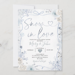 Invitación Nieve de invierno en cinta y sopla en ducha de nov